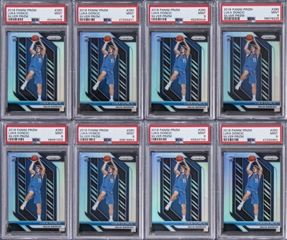 2018-19 Panini Prizm Silver Prizm #280 Luka Doncic Rookie Card PSA MINT 9 Lot Of Eight (8)